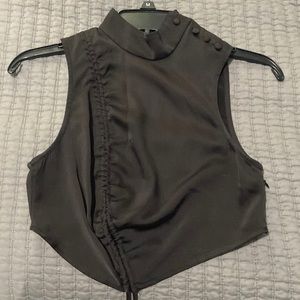 Silk high neck crop top